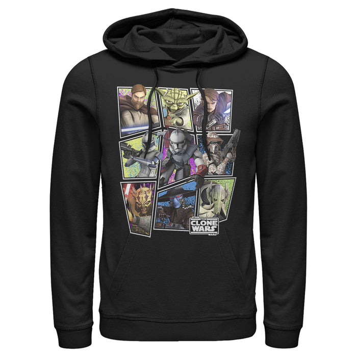 fifth sun Men's Star Wars: The Clone Wars Square Group Photos Pull Over Hoodie