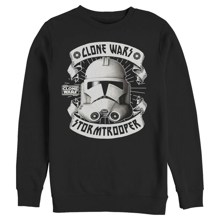 fifth sun Men's Star Wars: The Clone Wars Stormtrooper Portrait Sweatshirt