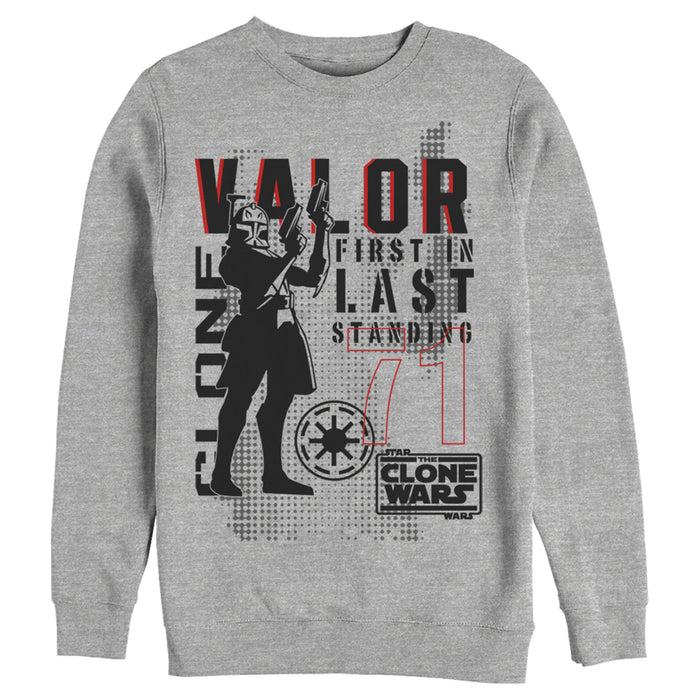 fifth sun Men's Star Wars: The Clone Wars Valor First In Last Standing Sweatshirt
