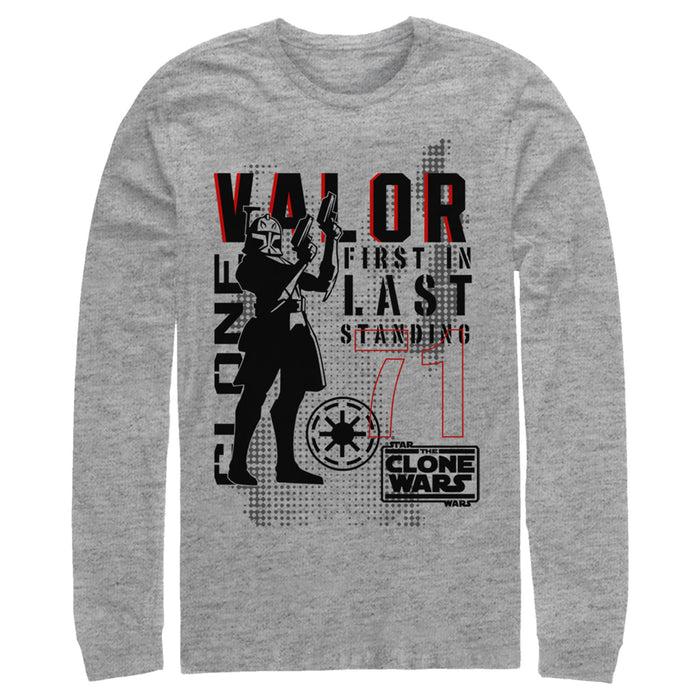 fifth sun Men's Star Wars: The Clone Wars Valor First In Last Standing Long Sleeve Shirt