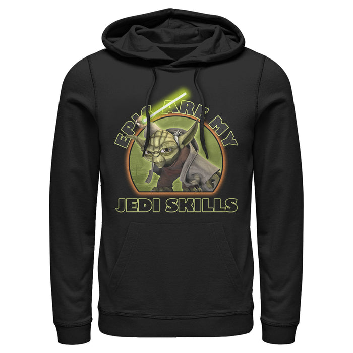fifth sun Men's Star Wars: The Clone Wars Yoda Epic Are My Jedi Skills Pull Over Hoodie