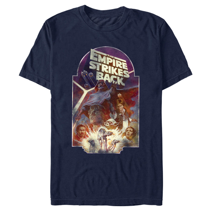 fifth sun Men's Star Wars: The Empire Strikes Back Distressed Cast Poster T-Shirt