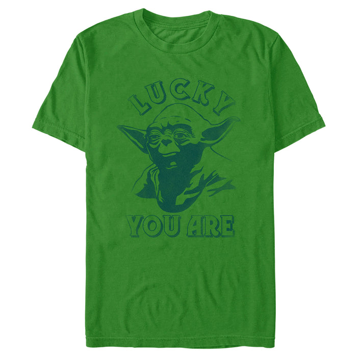 fifth sun Men's Star Wars: The Empire Strikes Back Yoda Lucky You Are T-Shirt