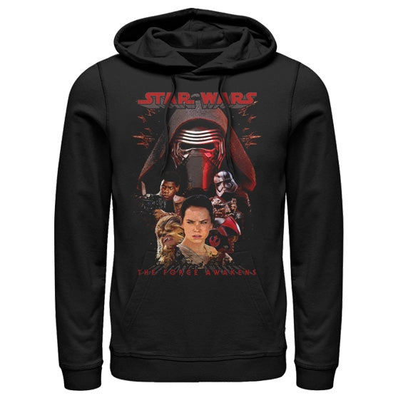 fifth sun Men's Star Wars The Force Awakens Kylo Ren and Rey Pull Over Hoodie