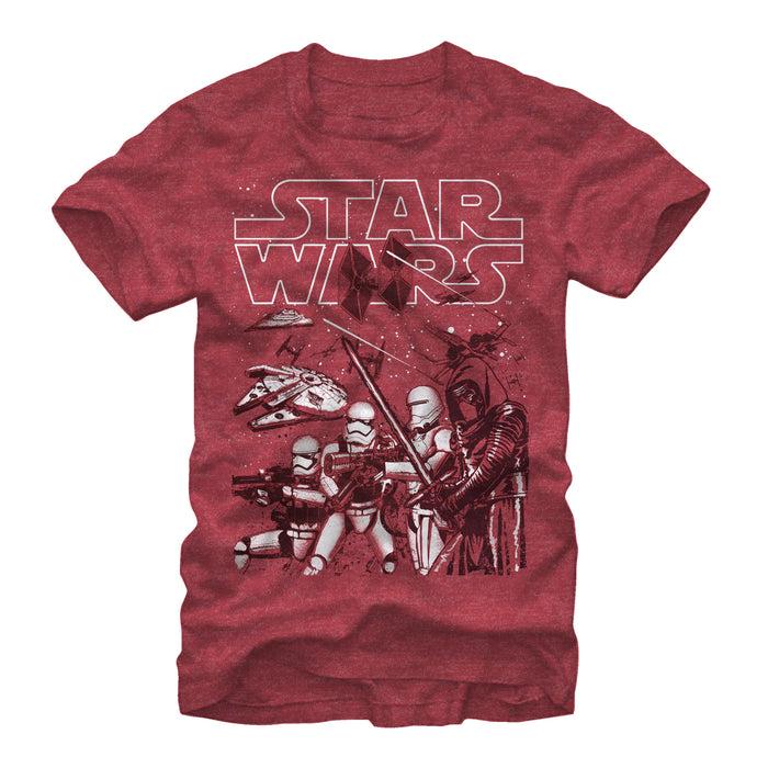 fifth sun Men's Star Wars The Force Awakens Kylo Ren Into the Fray T-Shirt