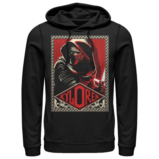 fifth sun Men's Star Wars The Force Awakens Kylo Ren Poster Pull Over Hoodie