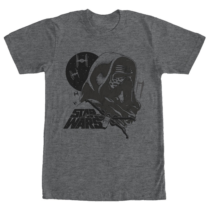 fifth sun Men's Star Wars The Force Awakens Kylo Ren X-Wing and TIE Fighters T-Shirt