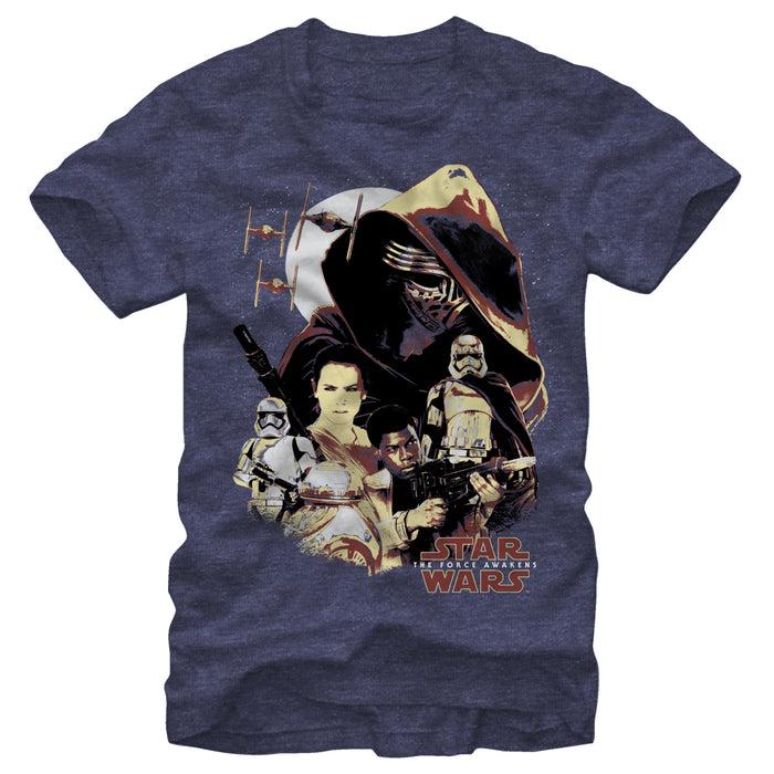 fifth sun Men's Star Wars The Force Awakens Light Side and Dark Side T-Shirt