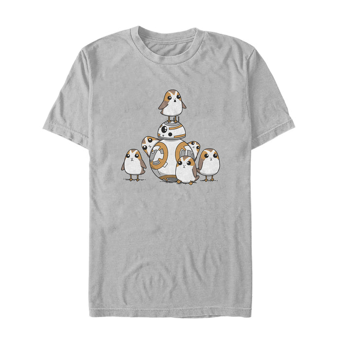 fifth sun Men's Star Wars The Last Jedi BB-8 Porg Party T-Shirt