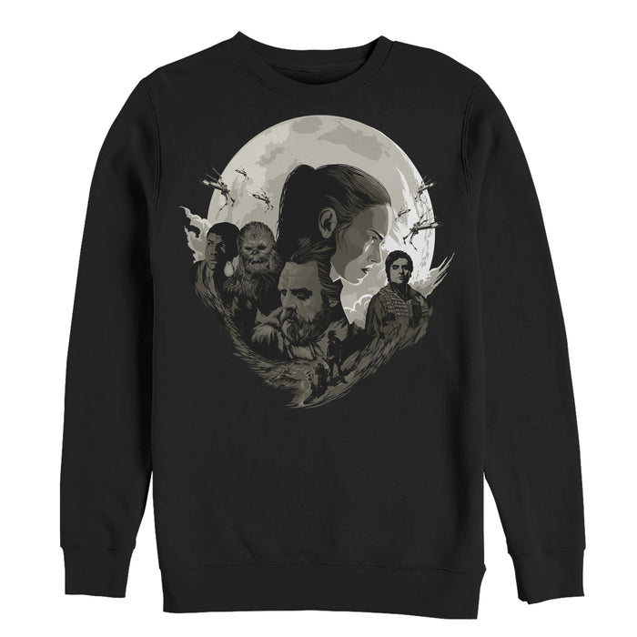 fifth sun Men's Star Wars The Last Jedi Planet Profile Sweatshirt