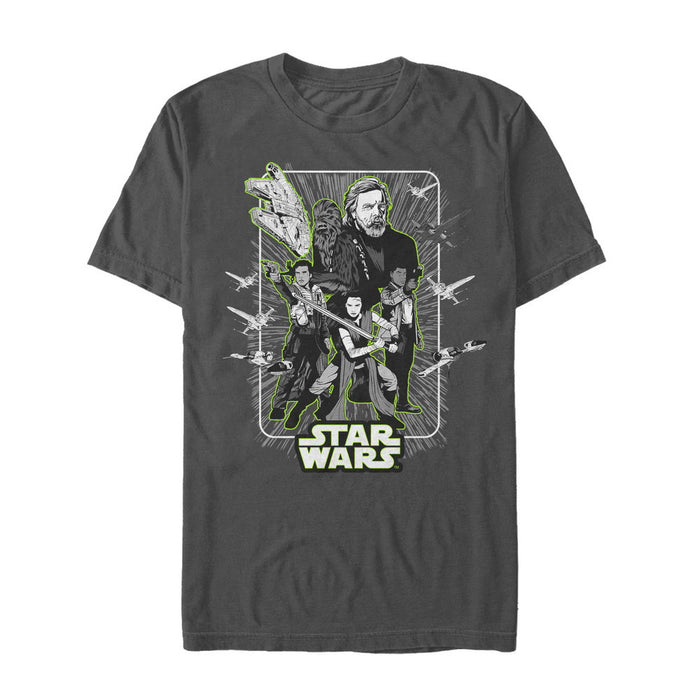 fifth sun Men's Star Wars The Last Jedi Rebel Frame T-Shirt