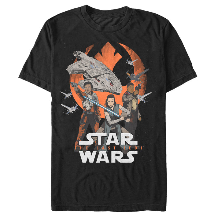 fifth sun Men's Star Wars The Last Jedi Rebel Trio T-Shirt