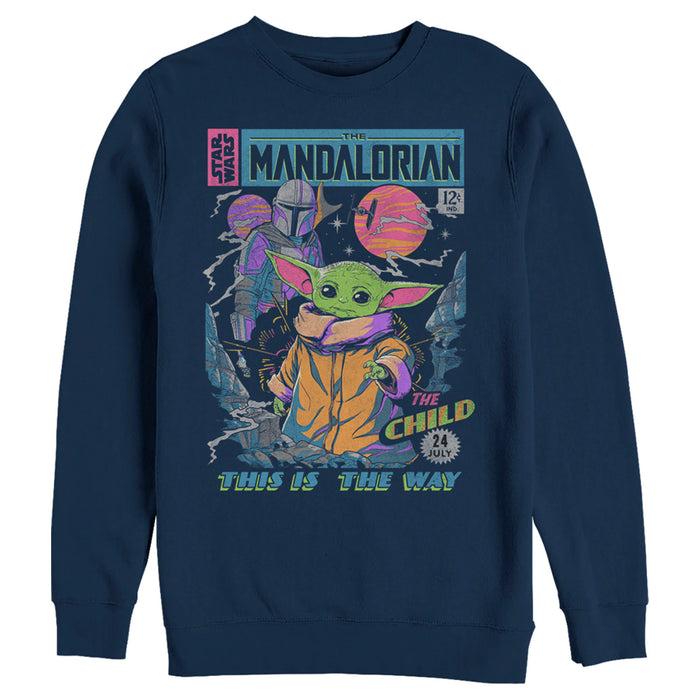 fifth sun Men's Star Wars: The Mandalorian 12 Cents Retro Comic Sweatshirt