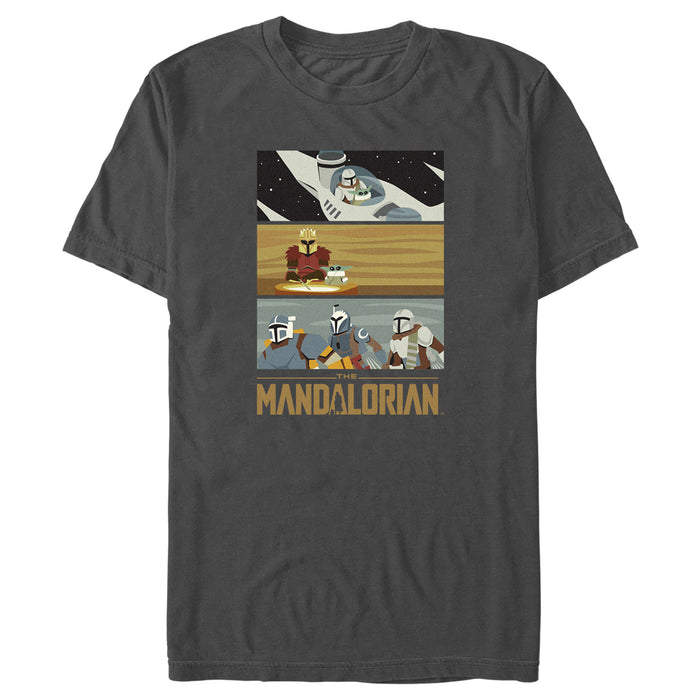 fifth sun Men's Star Wars: The Mandalorian Animated Scenes T-Shirt