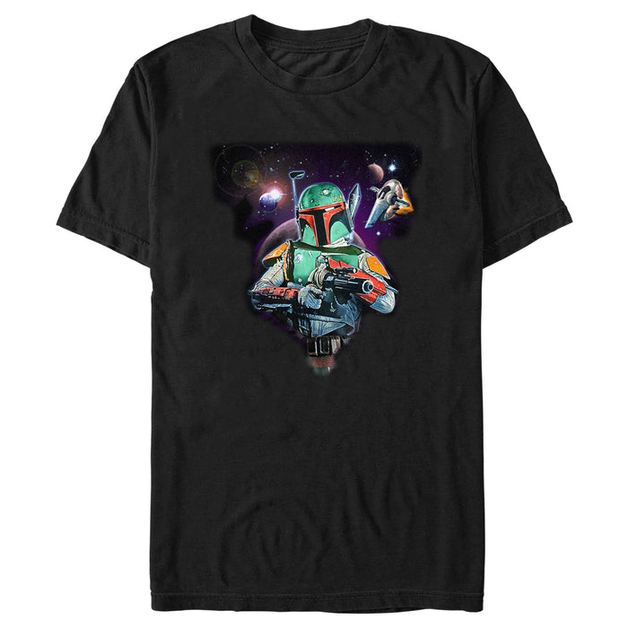 fifth sun Men's Star Wars: The Mandalorian Boba Fett in Space T-Shirt