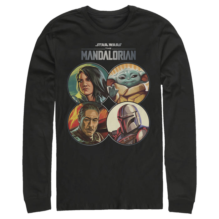 fifth sun Men's Star Wars: The Mandalorian Character Frame Long Sleeve Shirt