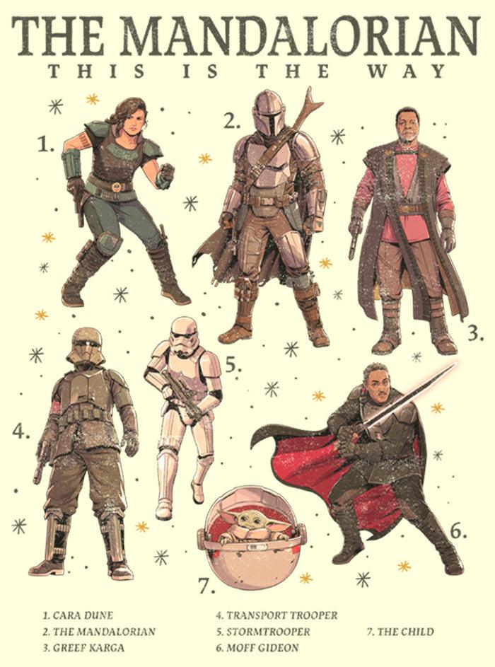 Fifth Sun Men's Star Wars: The Mandalorian Character Guidebook T-Shirt