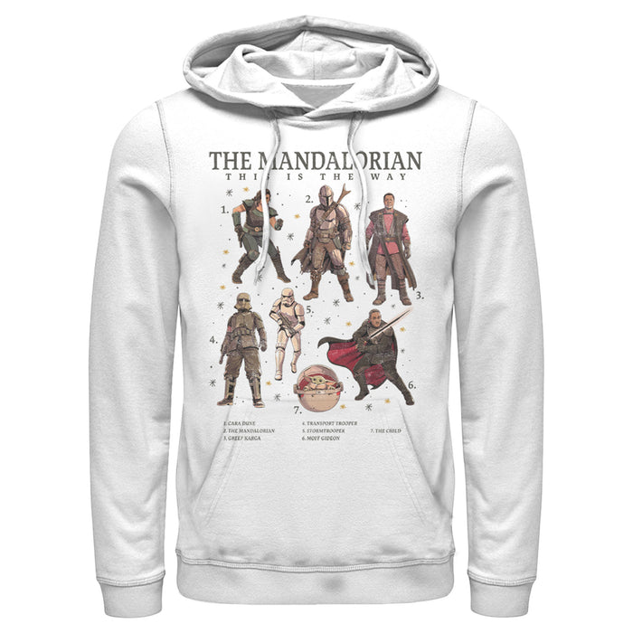 fifth sun Men's Star Wars: The Mandalorian Character Guidebook Pull Over Hoodie