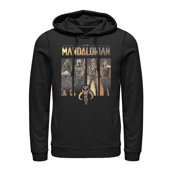 fifth sun Men's Star Wars: The Mandalorian Character Panel Pull Over Hoodie