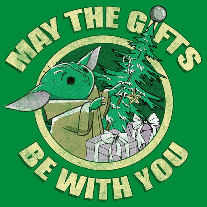 Fifth Sun Men's Star Wars: The Mandalorian Christmas Grogu May The Gifts Be With You T-Shirt