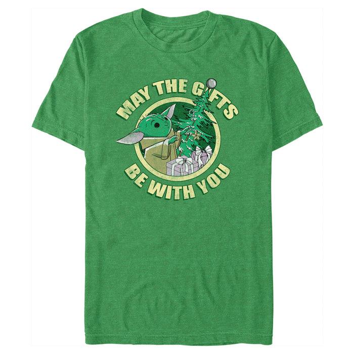 fifth sun Men's Star Wars: The Mandalorian Christmas Grogu May the Gifts Be With You T-Shirt