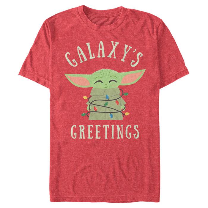 fifth sun Men's Star Wars: The Mandalorian Christmas The Child Greetings T-Shirt