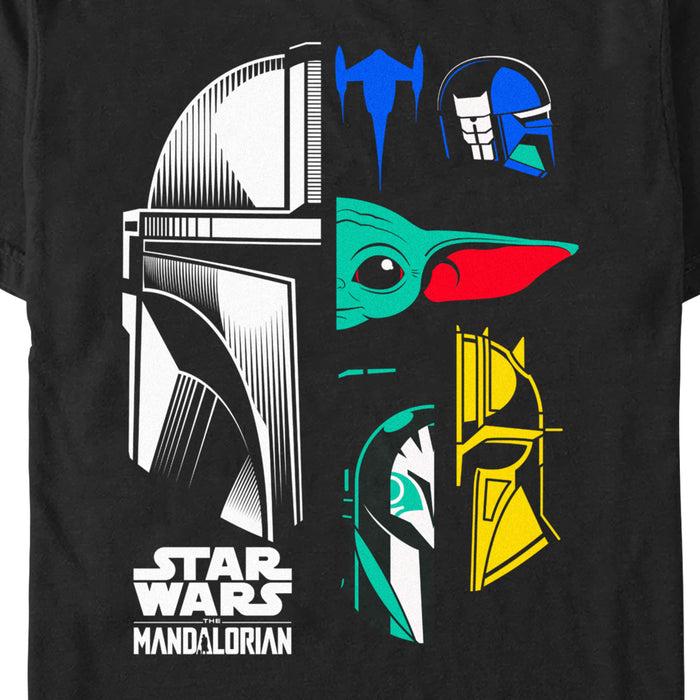Fifth Sun Men's Star Wars: The Mandalorian Color Block Character Heads T-Shirt