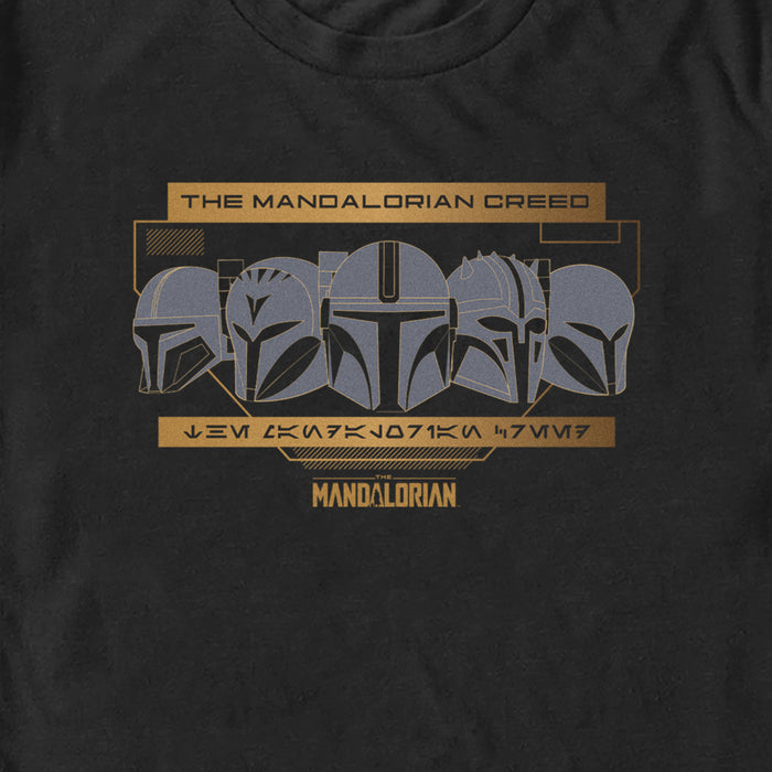 Fifth Sun Men's Star Wars: The Mandalorian Creed Stylized Helmets T-Shirt