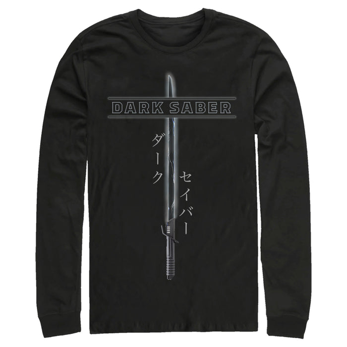 fifth sun Men's Star Wars: The Mandalorian Darksaber Katakana Long Sleeve Shirt