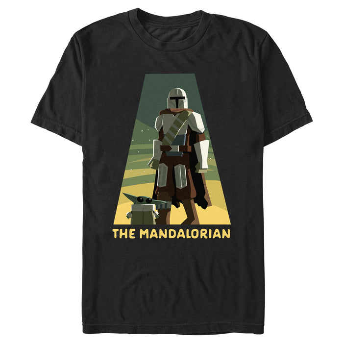 fifth sun Men's Star Wars: The Mandalorian Din Djarin and Grogu Spotlight T-Shirt