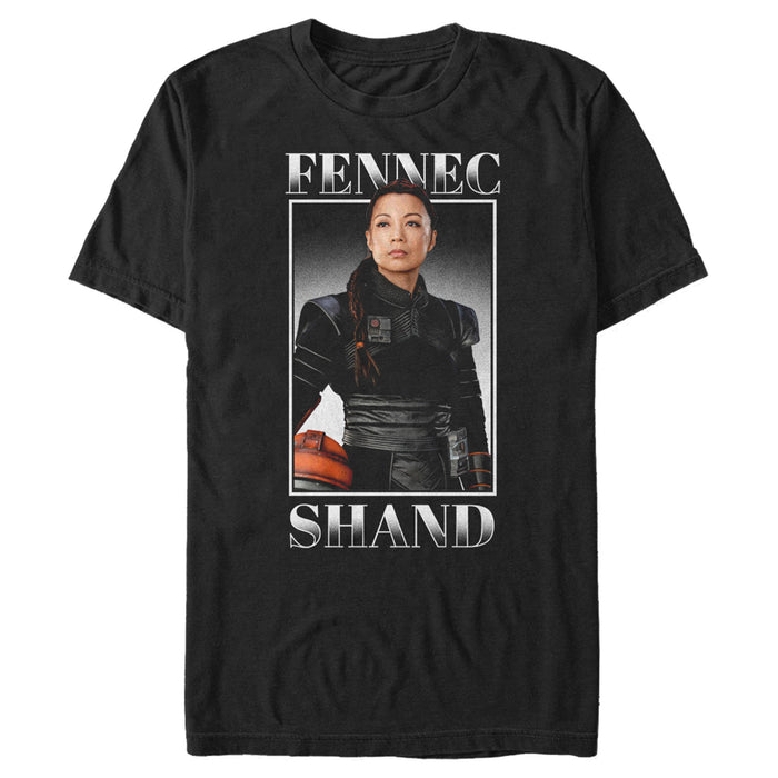 fifth sun Men's Star Wars: The Mandalorian Fennec Shand Portrait T-Shirt