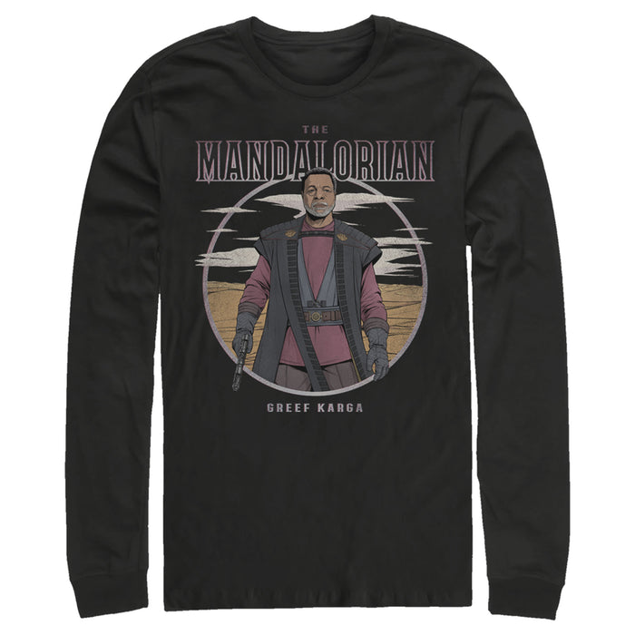 fifth sun Men's Star Wars: The Mandalorian Greef Karga Portrait Long Sleeve Shirt