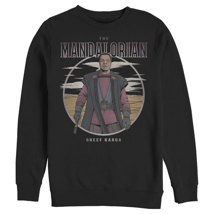 fifth sun Men's Star Wars: The Mandalorian Greef Karga Portrait Sweatshirt