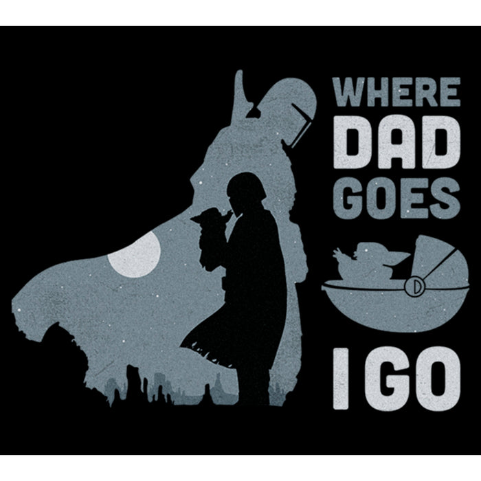 Fifth Sun Men's Star Wars: The Mandalorian Grogu And Din Djarin Where Dad Goes I Go T-Shirt