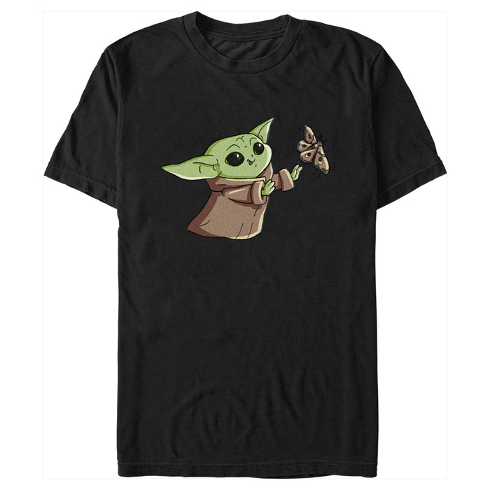 fifth sun Men's Star Wars: The Mandalorian Grogu Chasing Butterflies T-Shirt