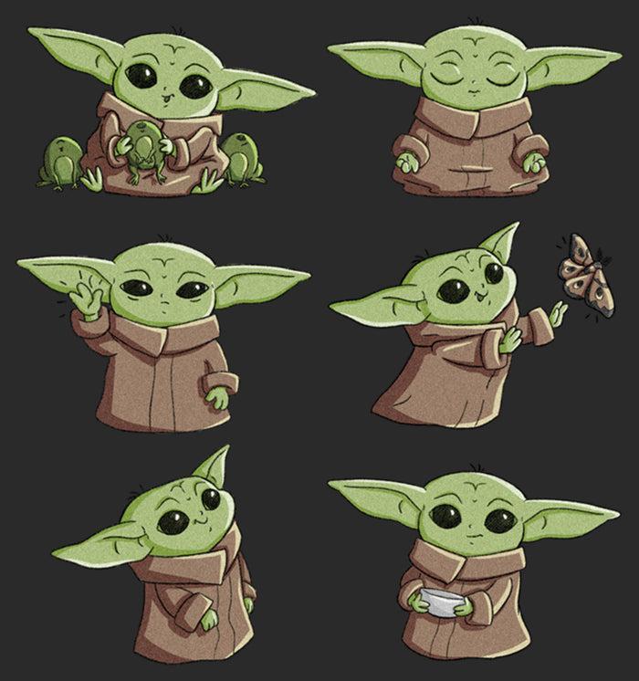 Fifth Sun Men's Star Wars: The Mandalorian Grogu Cute Poses T-Shirt