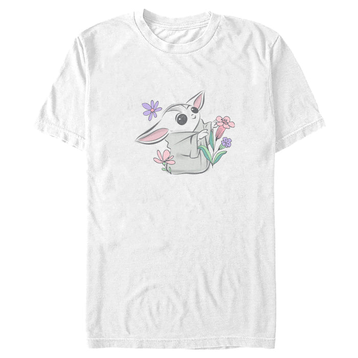 fifth sun Men's Star Wars: The Mandalorian Grogu Flower Sketch T-Shirt
