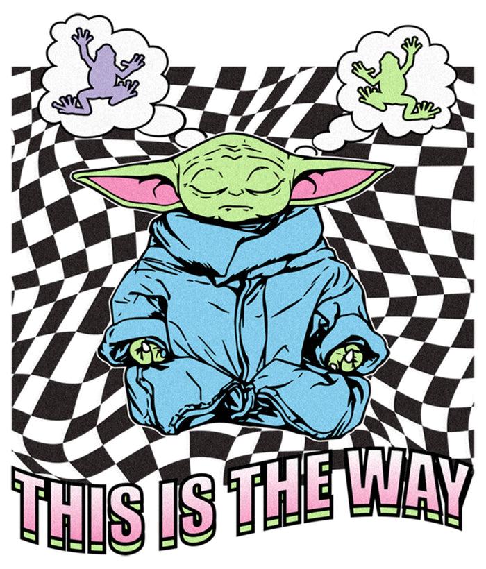 Fifth Sun Men's Star Wars: The Mandalorian Grogu Frog Dream Checkerboard T-Shirt