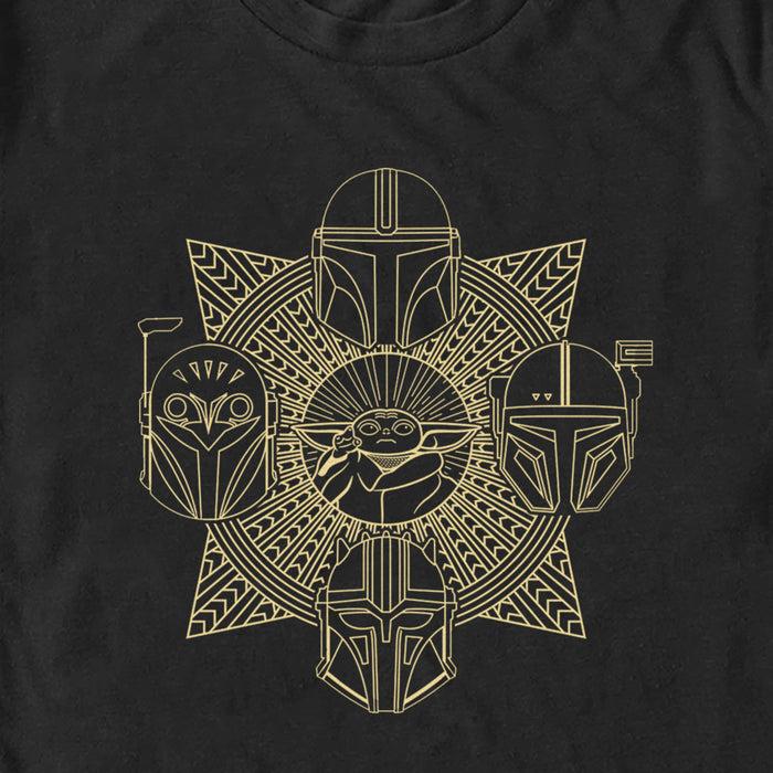 Fifth Sun Men's Star Wars: The Mandalorian Grogu Helmets Outline T-Shirt