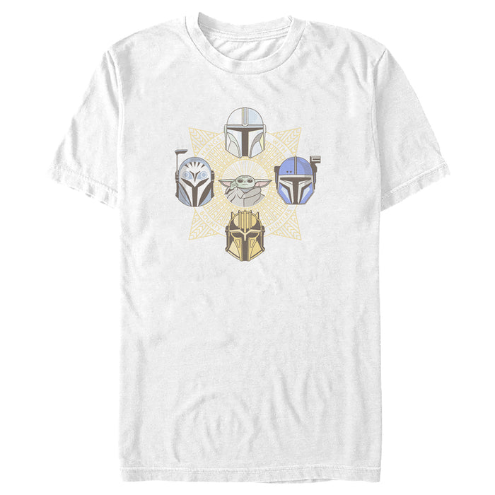 fifth sun Men's Star Wars: The Mandalorian Grogu Helmets T-Shirt