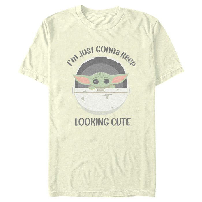 fifth sun Men's Star Wars: The Mandalorian Grogu I'm Just Gonna Keep Looking Cute T-Shirt