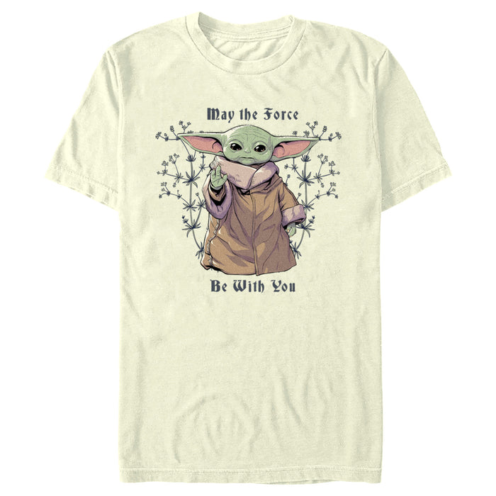 fifth sun Men's Star Wars: The Mandalorian Grogu May the Force be With You Wildflowers T-Shirt