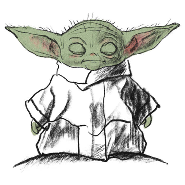 Fifth Sun Men's Star Wars: The Mandalorian Grogu Meditate Sketch T-Shirt
