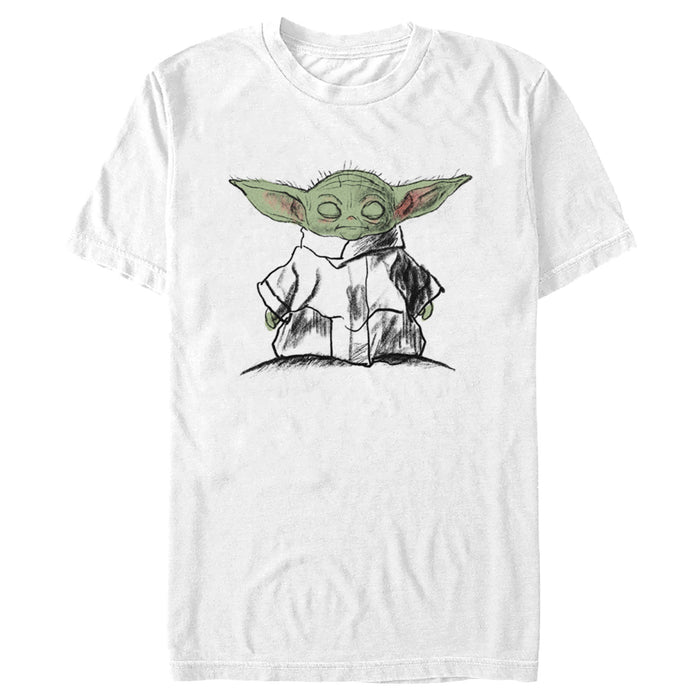 fifth sun Men's Star Wars: The Mandalorian Grogu Meditate Sketch T-Shirt