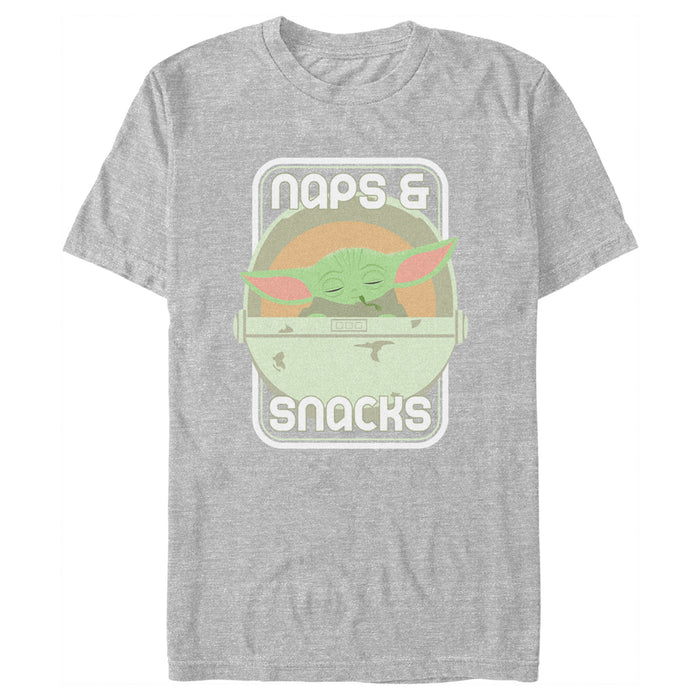 fifth sun Men's Star Wars: The Mandalorian Grogu Naps & Snacks T-Shirt