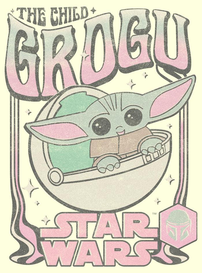 Fifth Sun Men's Star Wars: The Mandalorian Grogu The Child Groovy Poster T-Shirt