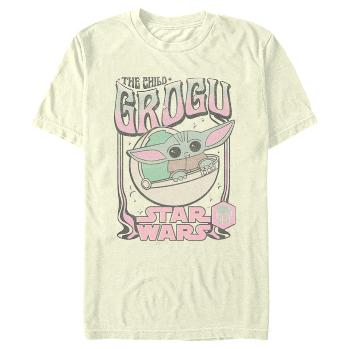fifth sun Men's Star Wars: The Mandalorian Grogu The Child Groovy Poster T-Shirt