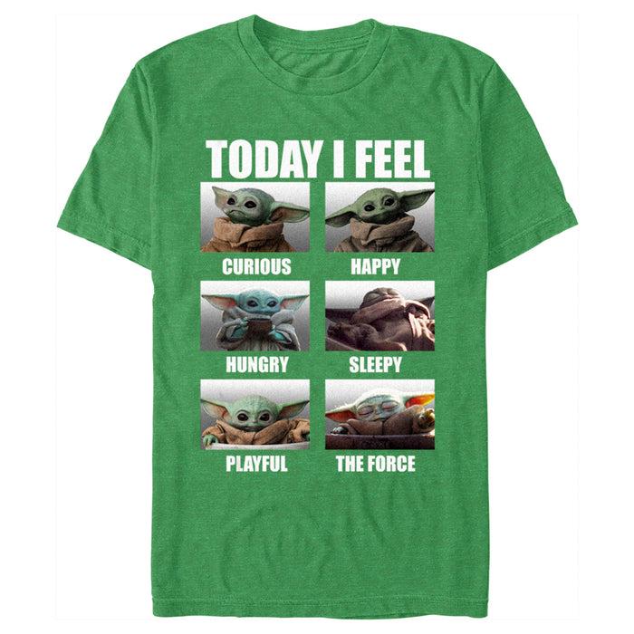 fifth sun Men's Star Wars: The Mandalorian Grogu Today I Feel Scenes T-Shirt