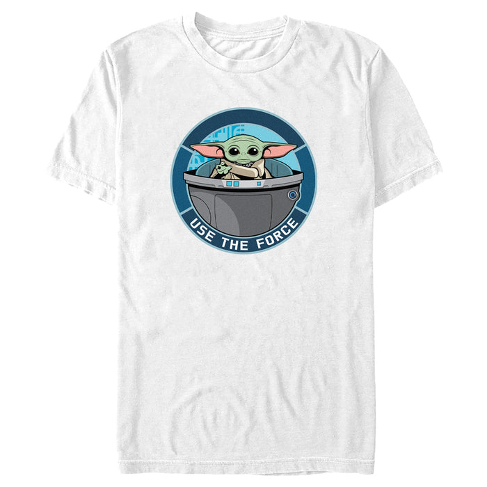 fifth sun Men's Star Wars: The Mandalorian Grogu Use the Force Badge T-Shirt