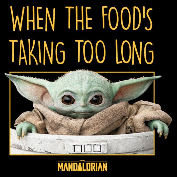 Fifth Sun Men's Star Wars: The Mandalorian Grogu When The Food's Taking Too Long Meme T-Shirt